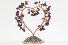 BONSAI CHIPS GRANATE EN FORMA DE CORAZON CON BASE DE AGATA 13 CM BONSAI CHIPS GRANATE EN FORMA DE CORAZON CON BASE DE AGATA 13 CM