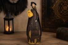 FIGURA BRUJA ALARGADA CON CALABAZA O ESCOBA DE HALLOWEEN 47 X 15 CM. FIGURA BRUJA ALARGADA CON CALABAZA O ESCOBA DE HALLOWEEN 47 X 15 CM.