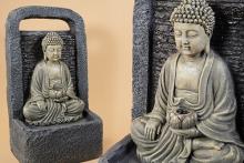 FUENTE RESINA APTA PARA EXTERIOR. BUDA SOBRE CASCADA 32x61CM FUENTE RESINA APTA PARA EXTERIOR. BUDA SOBRE CASCADA 32x61CM