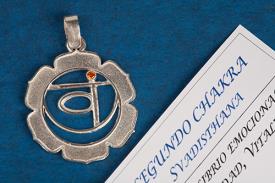 JOYERIA | 2º  CHAKRA SVADISTHANA ZIRCONITA NARANJA EN PLATA DE LEY, 3,5 CMS