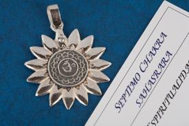 JOYERIA | 7º  CHAKRA SAHASRARA ZIRCONITA BLANCA EN PLATA DE LEY, 3,5 CMS
