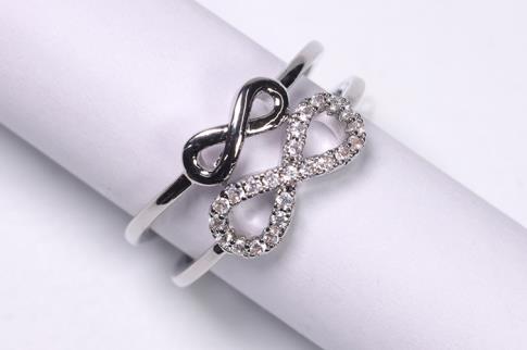 ANILLOS | ANILLO ACERO ADAPTABLE DOBLE INFINITO CON BRILLANTES