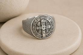 Novedades | ANILLO ACERO CRUZ DE SAN BENITO (AJUSTABLE)