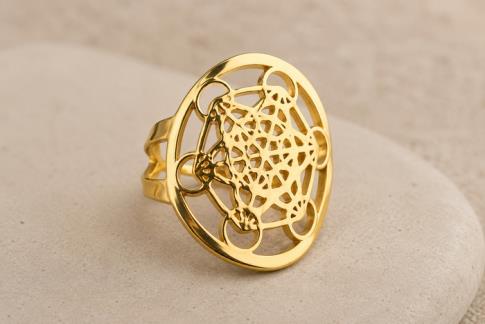 COMODIN | ANILLO ACERO DORADO METATRON