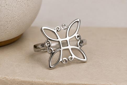 COMODIN | ANILLO ACERO NUDO DE BRUJAS