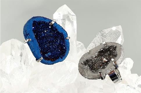 MINERALES Y GEMAS | ANILLO ADAPATABLE GEODA VARIADO