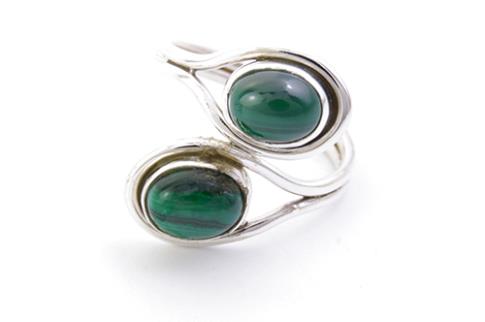 COMODIN | ANILLO PLATA MALAQUITA ADAPTABLE