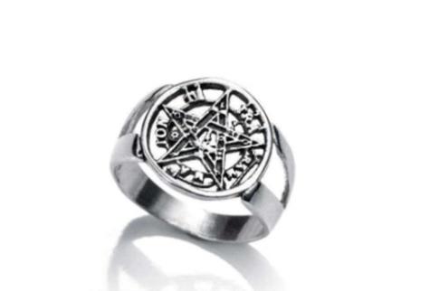 COMODIN | ANILLO SELLO PLATA PENTAGRAMA