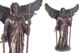SANTOS Y ARCANGELES | ARC�NGEL ZADQUIEL FIGURA SE�OR DE LA LLAMA VIOLETA TRANSMUTACI�N PERD�N Y LIBERACI�N 30X24X15 CM.
