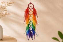 ATRAPASUE�OS 7 CHAKRAS CON DEGRADADO DE TAMA�O 60 X 7 CM.