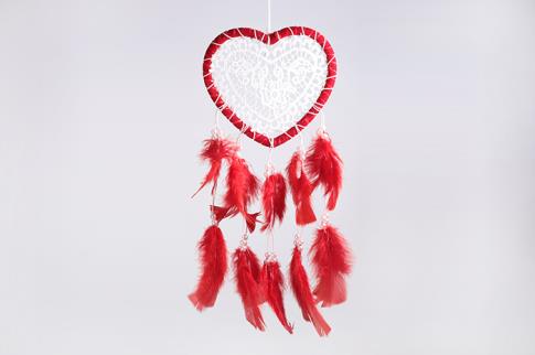 ATRAPASUE�OS | ATRAPASUE�OS CORAZON COLOR ROJO Y BLANCO 40 X 17 CM.