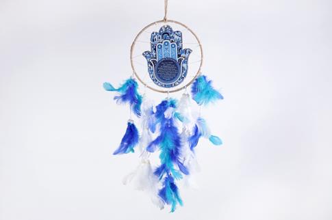 ATRAPASUE�OS | ATRAPASUE�OS MANO DE FATIMA/OJO TURCO COLOR AZUL 40 X 15 CM.