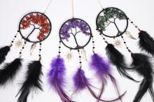 ATRAPASUEOS MINI ARBOL DE LA VIDA CON CHIPS DE MINERAL Y ABALORIOS (MODELOS VARIADOS)