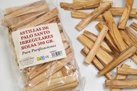 INCIENSOS ARTESANALES | BARRITAS DE PALO SANTO PURIFICADOR TAMAO IRREGULAR. BOLSA 500 GR