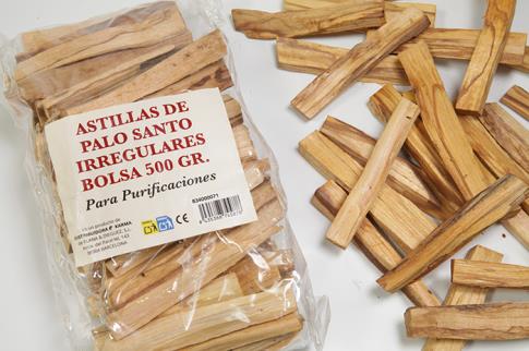 INCIENSOS ARTESANALES | BARRITAS DE PALO SANTO PURIFICADOR TAMAO IRREGULAR. BOLSA 500 GR