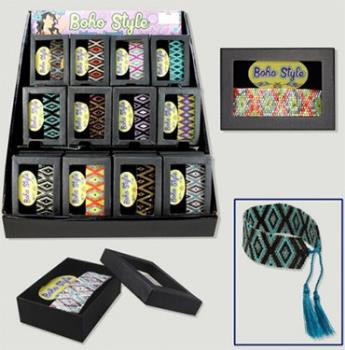COMODIN | BOHO STYLE. PULSERA DE BOLITAS CON CENEFAS Y BORLAS
