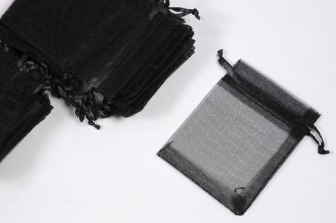 BOLSAS DE ANTELINA Y DE RASO | BOLSA DE ORGANZA NEGRA 7X9CM