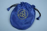 BOLSA TAROT RASO EMBRUJADAS AZUL Y AMARILLO 20X15 CM.