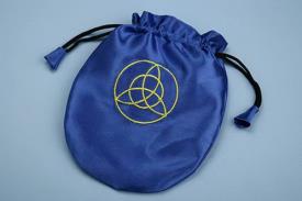 BOLSAS PARA TAROT | BOLSA TAROT RASO EMBRUJADAS AZUL Y AMARILLO 20X15 CM.