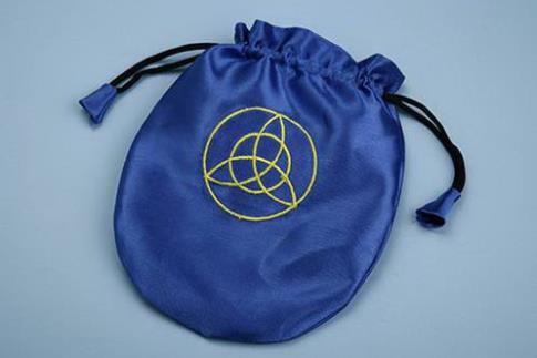 BOLSAS PARA TAROT | BOLSA TAROT RASO EMBRUJADAS AZUL Y AMARILLO 20X15 CM.