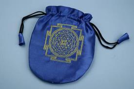 BOLSAS PARA TAROT | BOLSA TAROT RASO MANDALA  AZUL 19 X 16 CM.