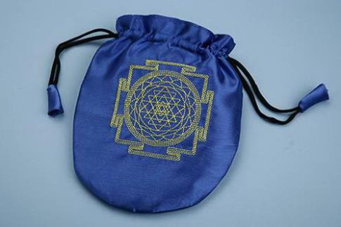 BOLSAS PARA TAROT | BOLSA TAROT RASO MANDALA  AZUL 19 X 16 CM.