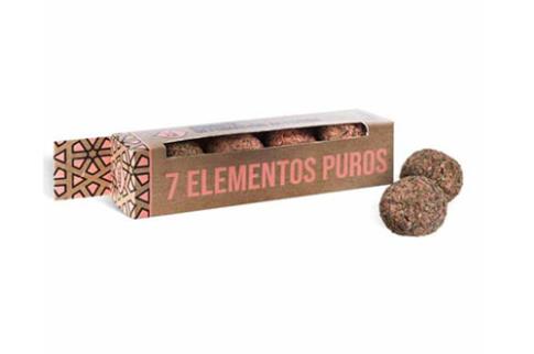 INCIENSOS SAGRADA MADRE | BOMBITA DEFUMACION ACTIVADA 7 ELEMENTOS PUROS - ESTORAQUE Y ALMIZCLE (4 unidades)