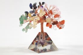 FENG SHUI, VARIOS | BONSAI CHIPS 7 CHAKRAS CON BASE PIRAMIDE MINERALES CHIP 9 CM