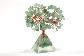 FENG SHUI, VARIOS | BONSAI CHIPS AVENTURINA CON BASE PIRAMIDE MINERALES CHIP 9 CM