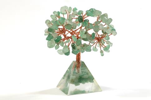 FENG SHUI, VARIOS | BONSAI CHIPS AVENTURINA CON BASE PIRAMIDE MINERALES CHIP 9 CM