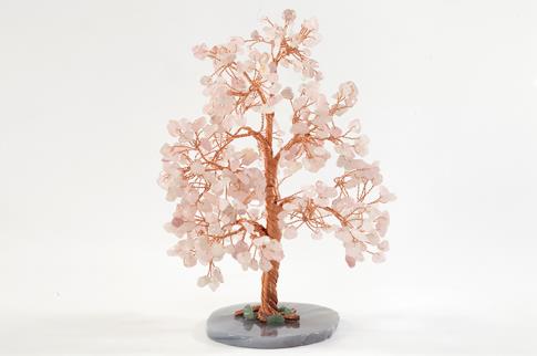 FENG SHUI, VARIOS | BONSAI CHIPS CUARZO ROSA CON BASE DE AGATA 20 CM