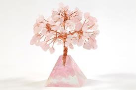 FENG SHUI, VARIOS | BONSAI CHIPS CUARZO ROSA CON BASE PIRAMIDE MINERALES CHIP 9 CM
