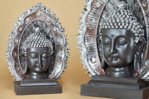 FIGURAS DIOSES, BUDAS Y MONJES | BUSTO BUDA COLORES OSCUROS