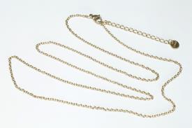 CADENAS Y CORDONES | CADENA ACERO DORADO 60 + 5 CM.