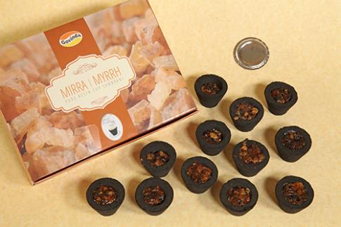INCIENSOS EN GRANO | CAJA DE 12 CARBONCILLOS CON INCIENSO  RESINA DE MIRRA