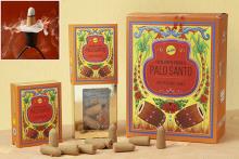 CAJA DE CONOS GOLDEN INDIA DE INCIENSO DE REFLUJO PALO SANTO - 12 CAJITAS