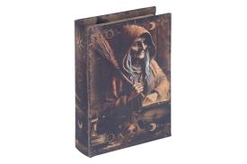 LIBRETAS, AGENDAS Y CALENDARIOS | CAJA DISEO LIBRO CON DECORACIN DE BRUJA 13,5X9,5X2,5CM