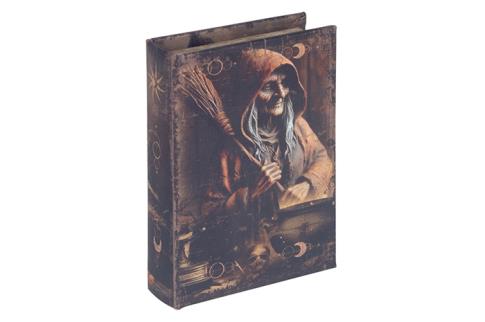 LIBRETAS, AGENDAS Y CALENDARIOS | CAJA DISEO LIBRO CON DECORACIN DE BRUJA 13,5X9,5X2,5CM