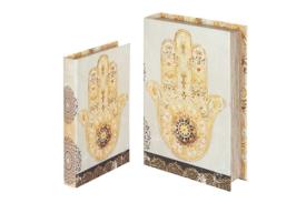 CAJAS GUARDA TAROT Y OTROS MUEBLES | CAJAS DECORADAS CON MOTIVOS MANO DE FATIMA DOS TAMAOS