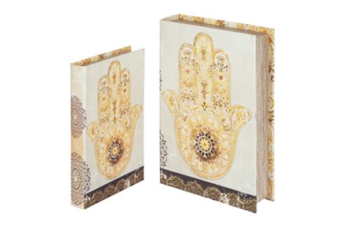 CAJAS GUARDA TAROT Y OTROS MUEBLES | CAJAS DECORADAS CON MOTIVOS MANO DE FATIMA DOS TAMAOS