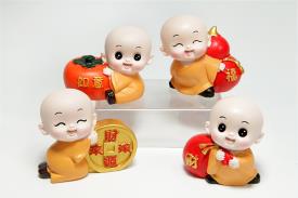 BUDAS Y GANESHAS | CAJITA 4 FIGURAS BUDAS NIOS FELICES Y ADORABLES 5 X 7 CM. (MODELOS SURTIDOS)