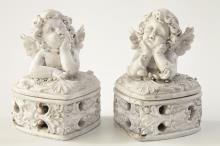 CAJITA EN FORMA DE CORAZON ANGELITO COLOR BLANCO 10CM