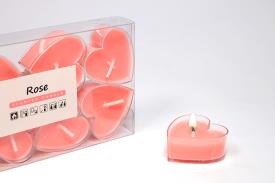 VELAS Y VELONES PERFUMADOS | CAJITA LUMINA AROMATICA (ROSAS) EN FORMA DE CORAZON Y ENVASE DE CRISTAL