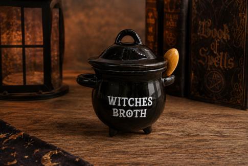 COMODIN | CALDERO WITCHES BROTH COLOR NEGRO 14 X 10 CM.
