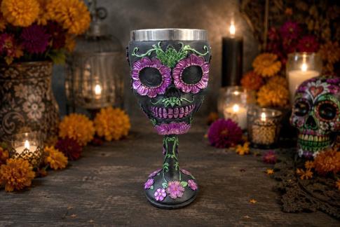 HADAS, BRUJAS Y FANTAS�A | CALIZ CALAVERA MEXICANA 18,5 X 8,5 CM.
