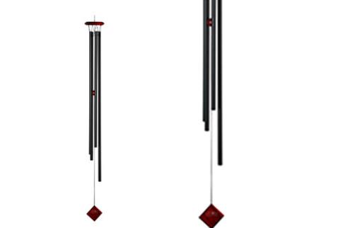 FENG SHUI MOVILES | CAMPANA DE VIENTO SATURNO. 4 VARILLAS COLOR NEGRO. 119 CM.
