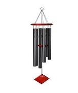 FENG SHUI MOVILES | CAMPANA DE VIENTO TIERRA NEGRA. 95 CM ALTURA, 6 TUBOS DE ALUMINIO COLOR NEGRO
