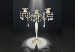 CANDELABROS Y PORTAVELAS | CANDELABRO/PORTAVELA METAL  31X11X42 BLANCO