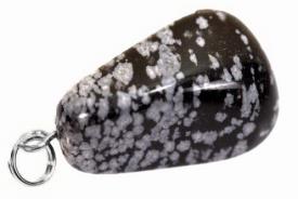 COLGANTES MINERALES MONTADOS EN PLATA | CANTO RODADO PEQUEO ENGARCE PLATA  OBSIDIANA (CAPRICORNIO)
