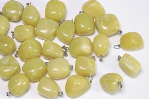 CANTOS RODADOS ENGARZADOS | CANTO RODADO PEQUE�O ENGARZADO SERPENTINA AMARILLA (Para calmar la ansiedad y el estr�s)